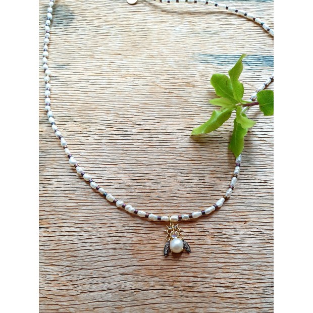 5 Octobre sidabro kaklo papuošalas su deimantais BEE 5 Octobre sidabro kaklo papuošalas su deimantais BEE